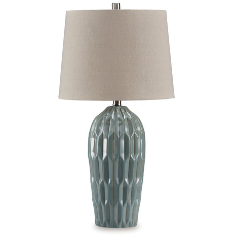 Hadbury Pale Blue/Teal Table Lamp from Ashley Furniture - Luna Furniture