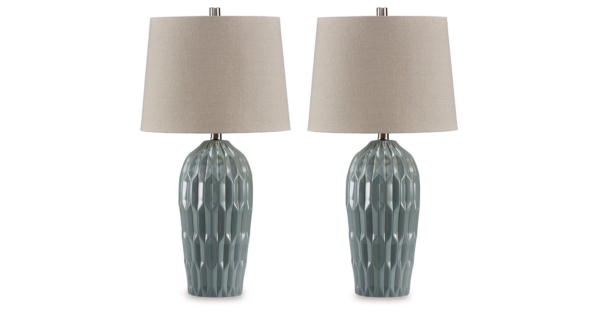 Ashley Furniture Hadbury Pale Blue/Teal Table Lamp (Set of 2