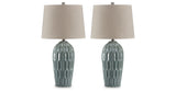 Hadbury Pale Blue/Teal Table Lamp from Ashley - Luna Furniture