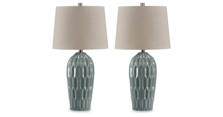 Hadbury Pale Blue/Teal Table Lamp from Ashley Furniture - Luna Furniture