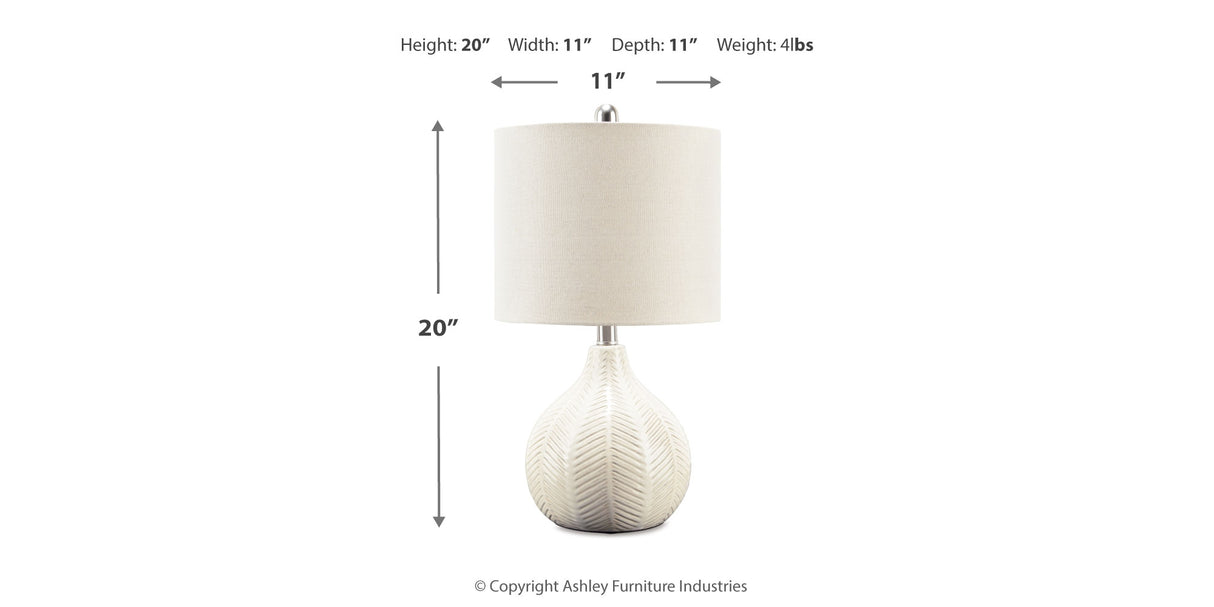 Rainermen Off White Table Lamp from Ashley Furniture - Luna Furniture
