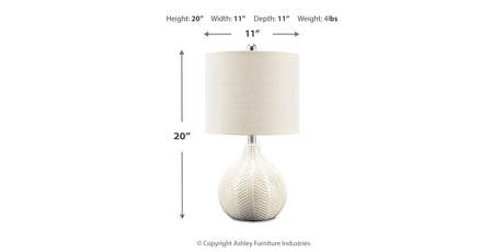 Rainermen Off White Table Lamp from Ashley Furniture - Luna Furniture