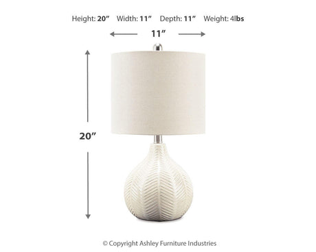 Rainermen Off White Table Lamp from Ashley Furniture - Luna Furniture