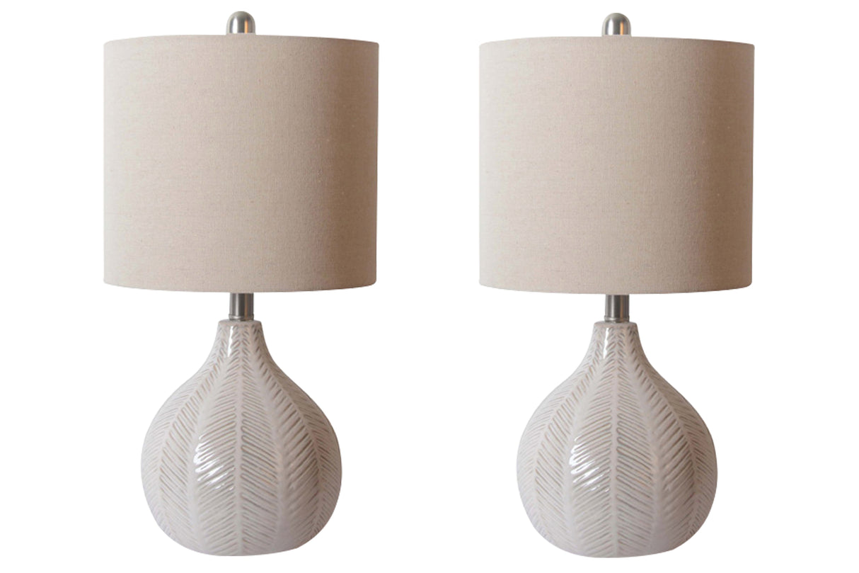 Rainermen Off White 2-Piece Table Lamp Set from Ashley - Luna Furniture