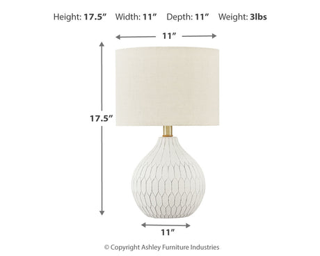 Wardmont White Table Lamp from Ashley - Luna Furniture