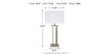 Aniela Silver Finish Table Lamp from Ashley - Luna Furniture