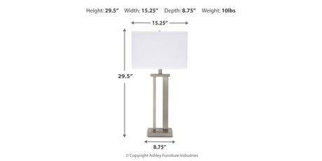 Aniela Silver Finish Table Lamp from Ashley - Luna Furniture