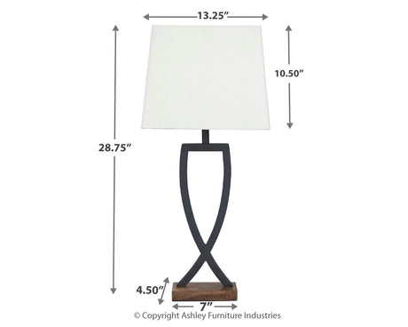 Makara Black/Brown Table Lamp from Ashley - Luna Furniture
