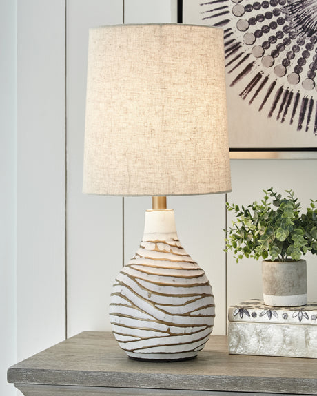 Aleela White/Gold Finish Table Lamp from Ashley - Luna Furniture
