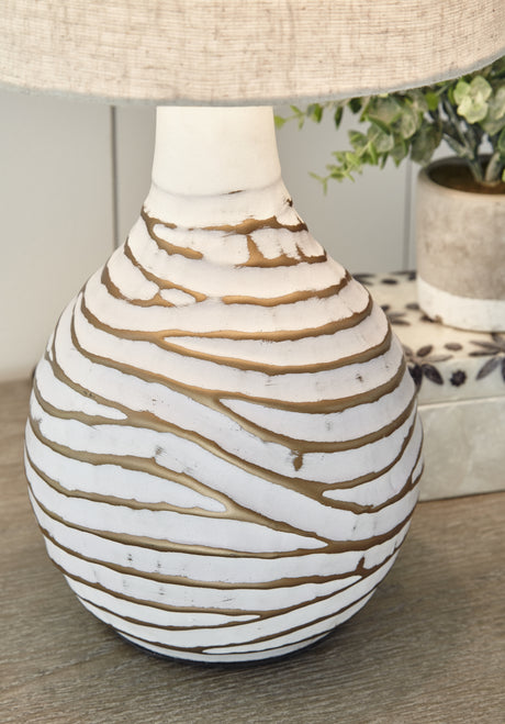 Aleela White/Gold Finish Table Lamp from Ashley - Luna Furniture