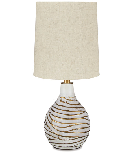 Aleela White/Gold Finish Table Lamp (Set of 2) from Ashley Furniture - Luna Furniture
