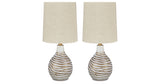 Aleela White/Gold Finish Table Lamp (Set of 2) from Ashley - Luna Furniture