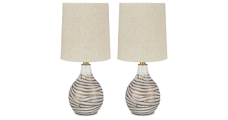 Aleela White/Gold Finish Table Lamp (Set of 2) from Ashley Furniture - Luna Furniture
