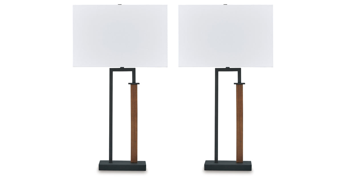 Voslen Black/Brown Table Lamp from Ashley Furniture - Luna Furniture