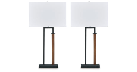 Voslen Black/Brown Table Lamp from Ashley Furniture - Luna Furniture