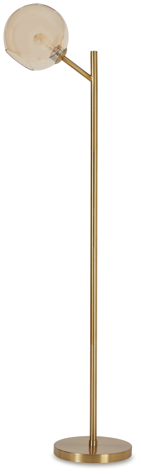 Abanson Amber/Gold Finish Floor Lamp from Ashley - Luna Furniture
