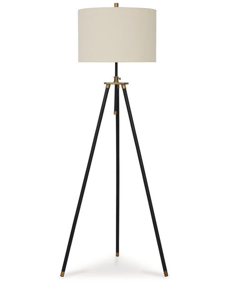 Cashner Black/Gold Finish Floor Lamp from Ashley - Luna Furniture