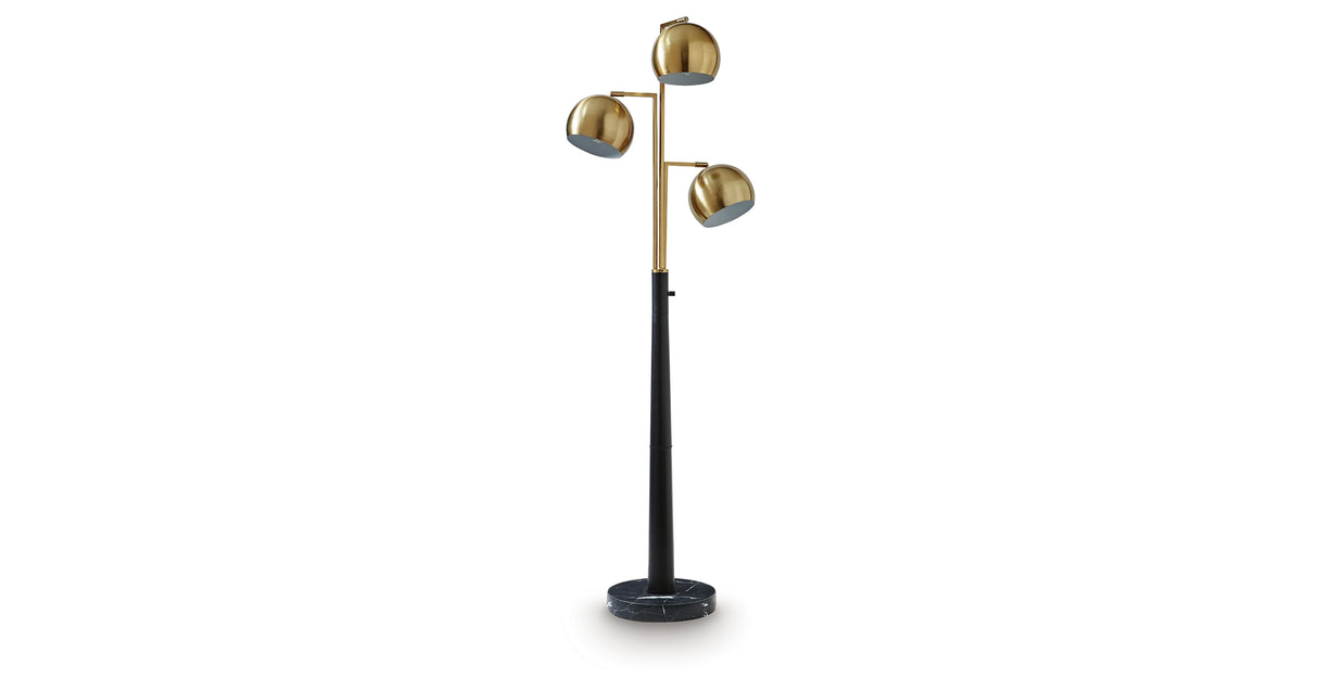 Sorcha Gold Finish/Black Floor Lamp from Ashley Furniture - Luna Furniture