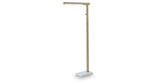 Santiford Gold Finish/White Floor Lamp from Ashley Furniture - Luna Furniture