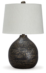 Maire Black/Gold Finish Table Lamp from Ashley - Luna Furniture