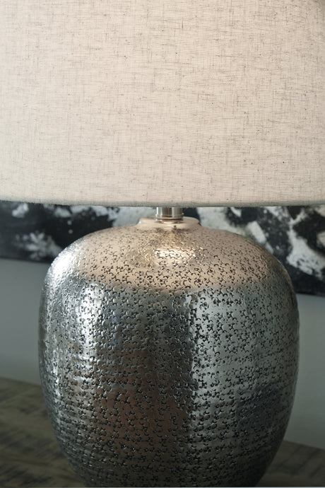 Magalie Antique Silver Finish Table Lamp from Ashley - Luna Furniture