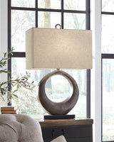 Saria Antique Silver Finish Table Lamp from Ashley - Luna Furniture