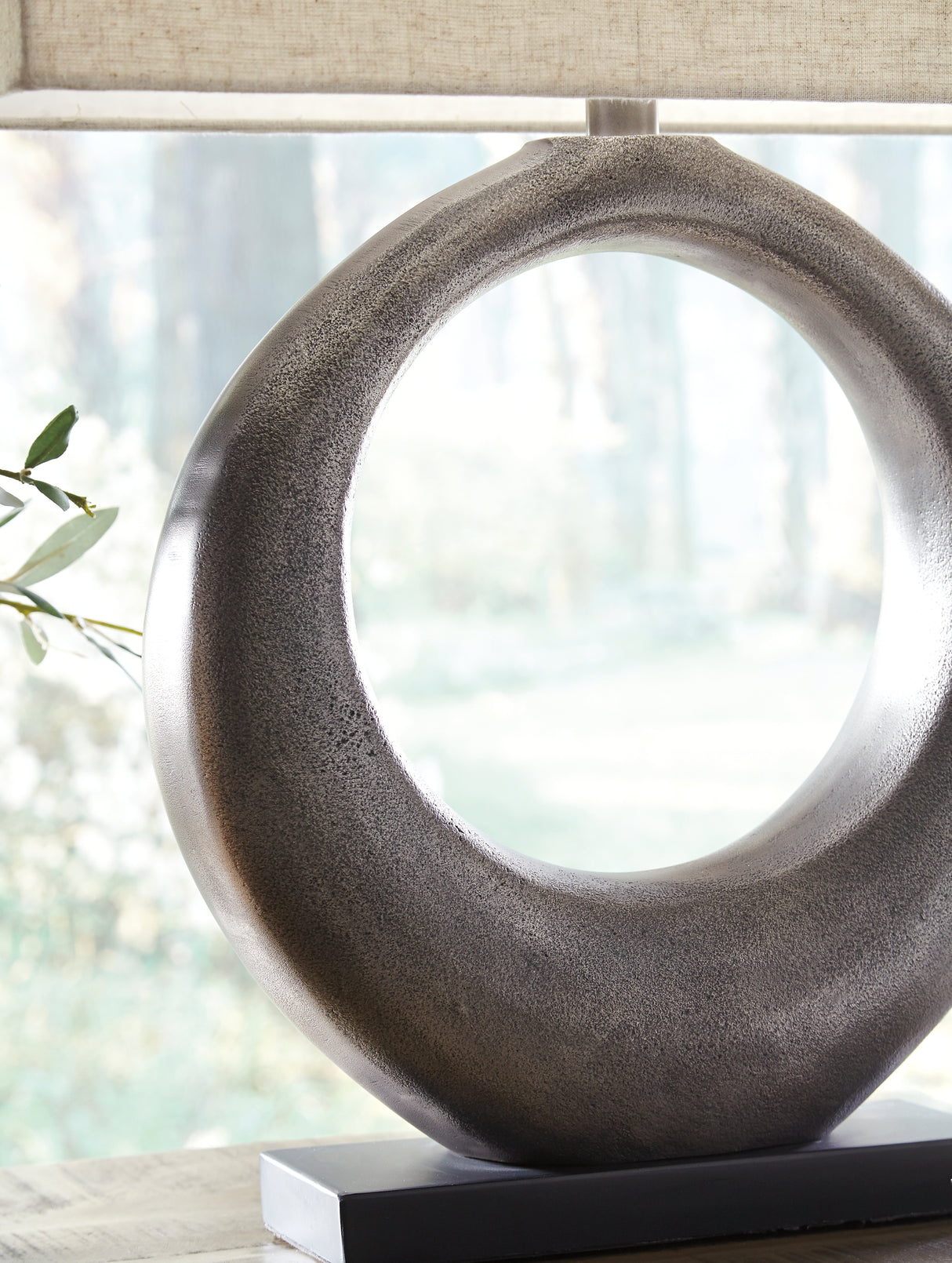 Saria Antique Silver Finish Table Lamp from Ashley - Luna Furniture