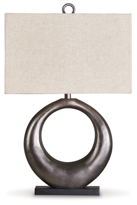 Saria Antique Silver Finish Table Lamp from Ashley - Luna Furniture