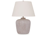 Danry 2-Piece Table Lamp Set in Distressed Cream from Ashley Furniture - Luna Furniture