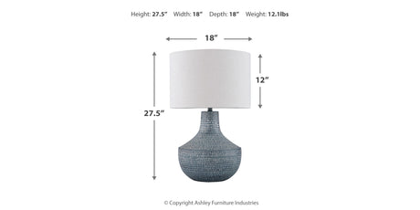 Schylarmont 2-Piece Table Lamp Set in Antique Gray/White from Ashley Furniture - Luna Furniture