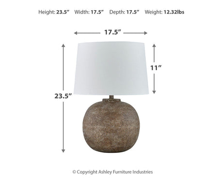 Neavesboro Antique Brown/White 2-Piece Table Lamp Set from Ashley Furniture - Luna Furniture