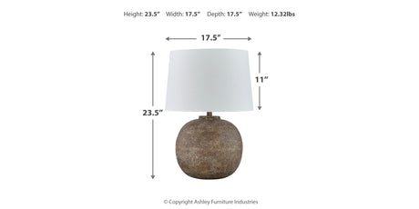 Neavesboro 2-Piece Table Lamp Set in Antique Brown/White from Ashley Furniture - Luna Furniture