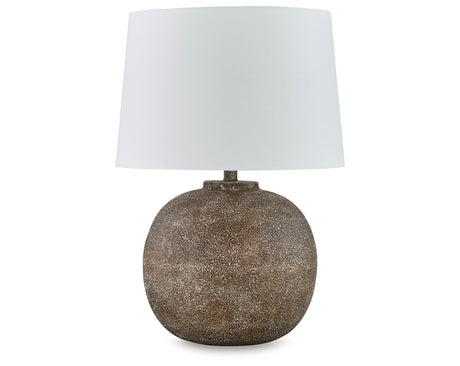 Neavesboro 2-Piece Table Lamp Set in Antique Brown/White from Ashley Furniture - Luna Furniture