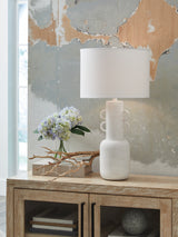 Perringhill Distressed White Table Lamp from Ashley - Luna Furniture