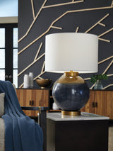 Adara Blue/Gold Finish Table Lamp from Ashley - Luna Furniture
