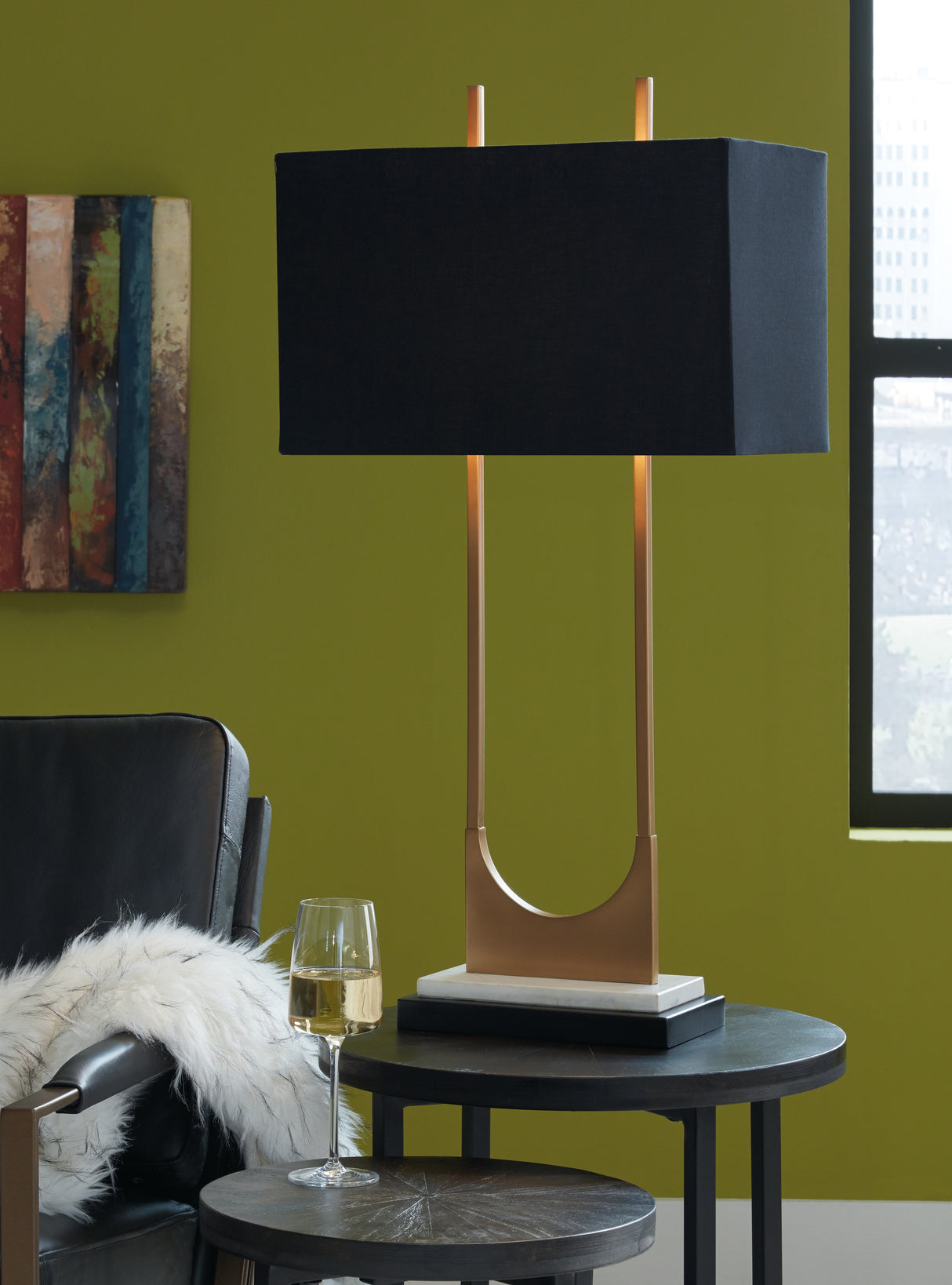 Malana Brass Finish Table Lamp from Ashley - Luna Furniture