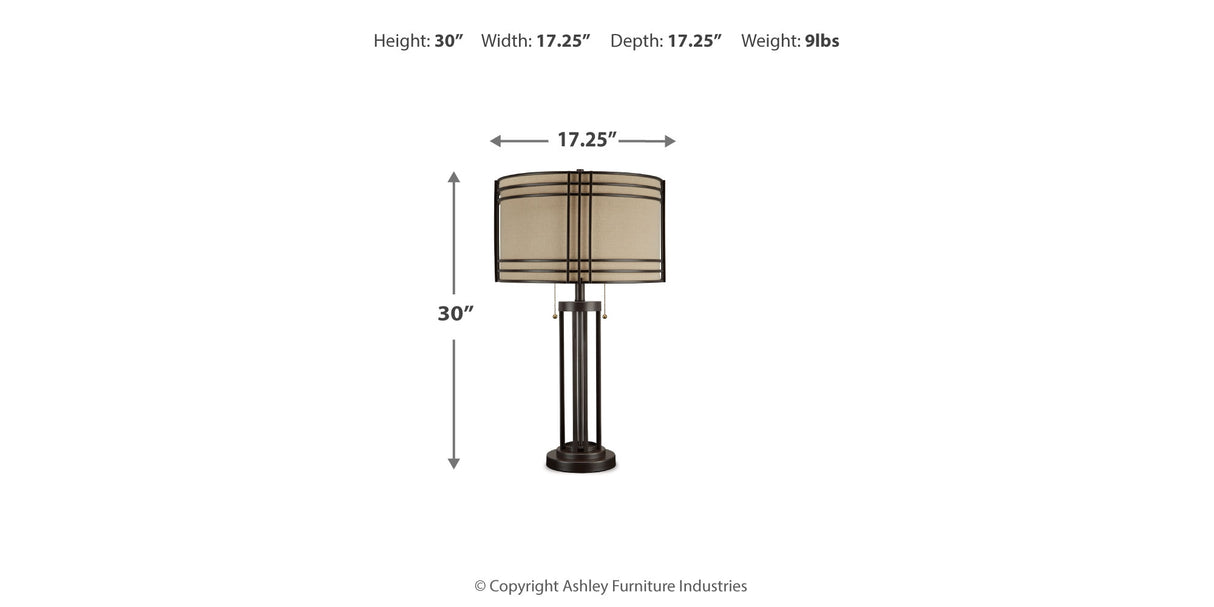 Hanswell Dark Brown Table Lamp from Ashley Furniture - Luna Furniture