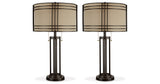 Hanswell 2-Piece Table Lamp Set in Dark Brown from Ashley - Luna Furniture