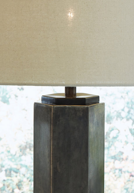 Dirkton Antique Pewter Finish Accent Lamp from Ashley - Luna Furniture
