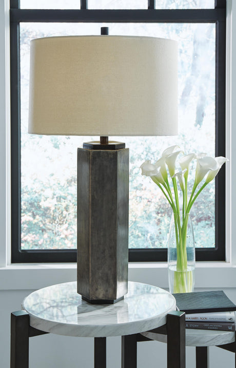 Dirkton Antique Pewter Finish Accent Lamp from Ashley - Luna Furniture
