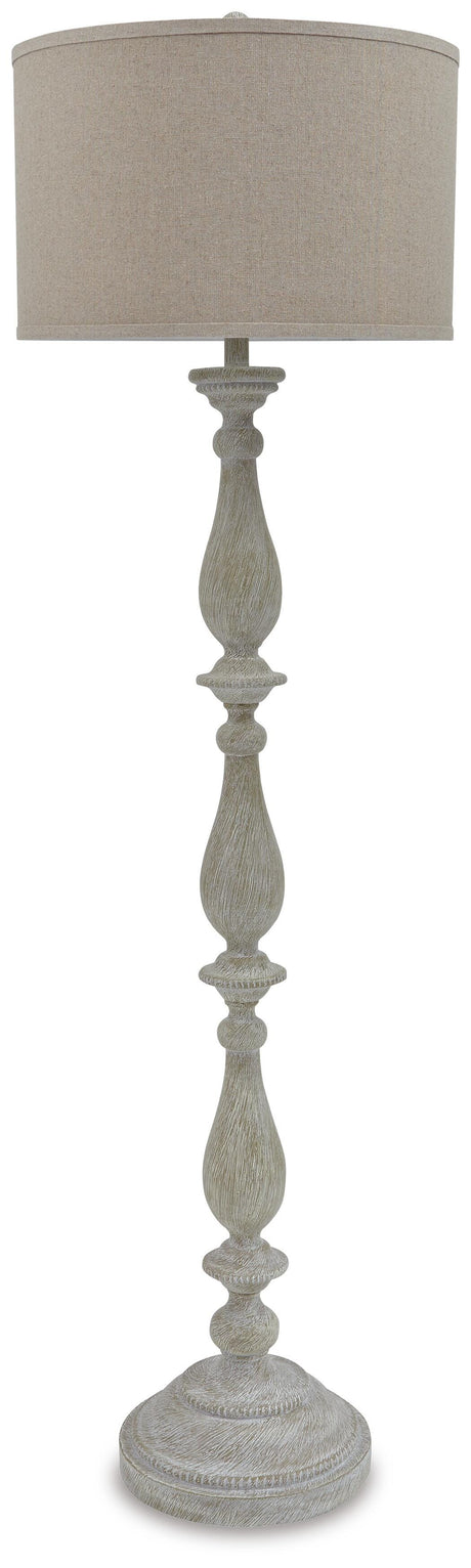Bernadate Whitewash Floor Lamp from Ashley - Luna Furniture