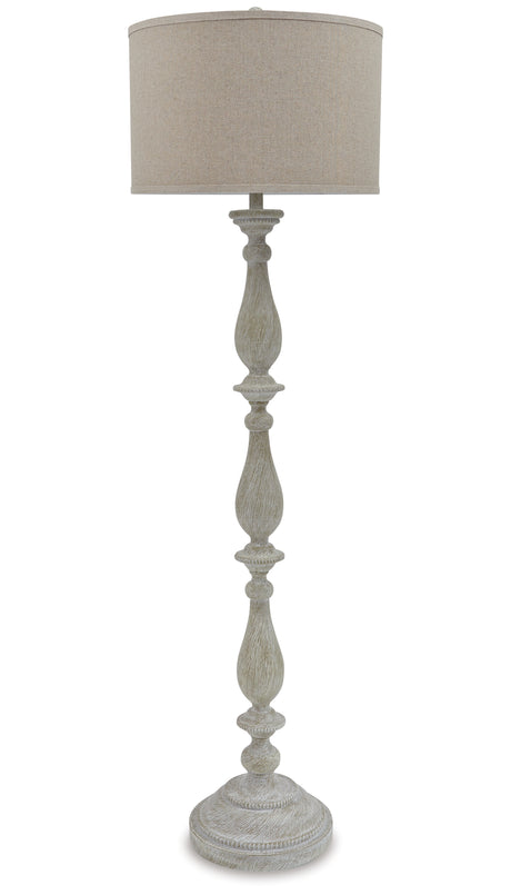 Bernadate 3-Piece Floor Lamp with 2 Table Lamps Set in Whitewash from Ashley Furniture - Luna Furniture