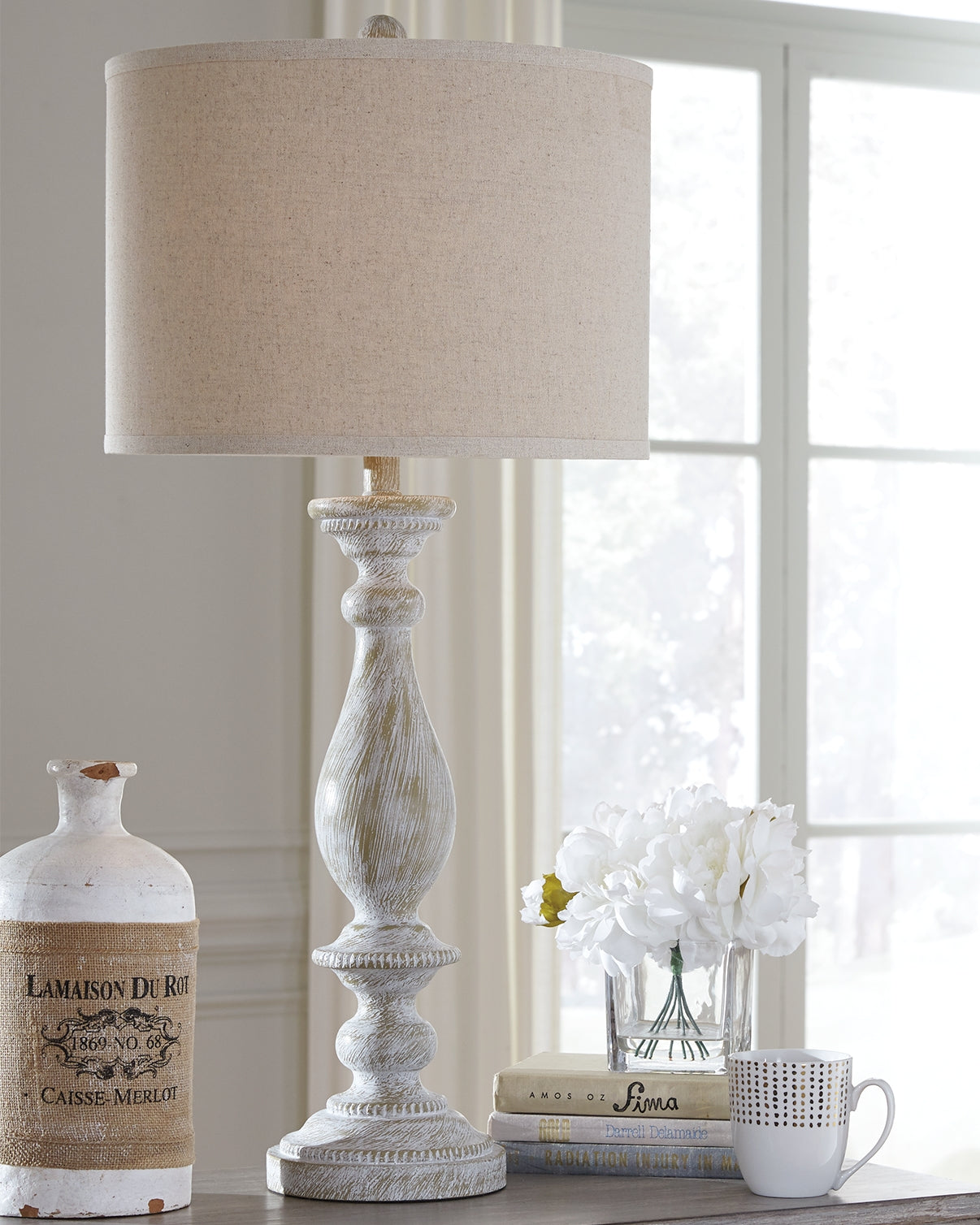 Bernadate Whitewash Table Lamp from Ashley Furniture - Luna Furniture