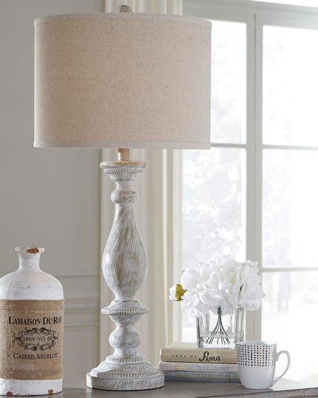 Bernadate Whitewash Table Lamp from Ashley - Luna Furniture