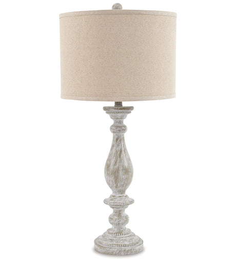 Bernadate 3-Piece Floor Lamp with 2 Table Lamps Set in Whitewash from Ashley Furniture - Luna Furniture
