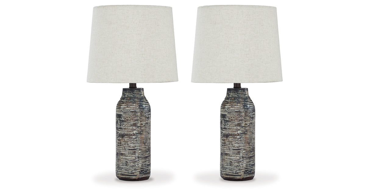 Mahima Black/White Table Lamp from Ashley - Luna Furniture