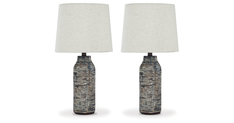 Mahima Black/White Table Lamp from Ashley - Luna Furniture