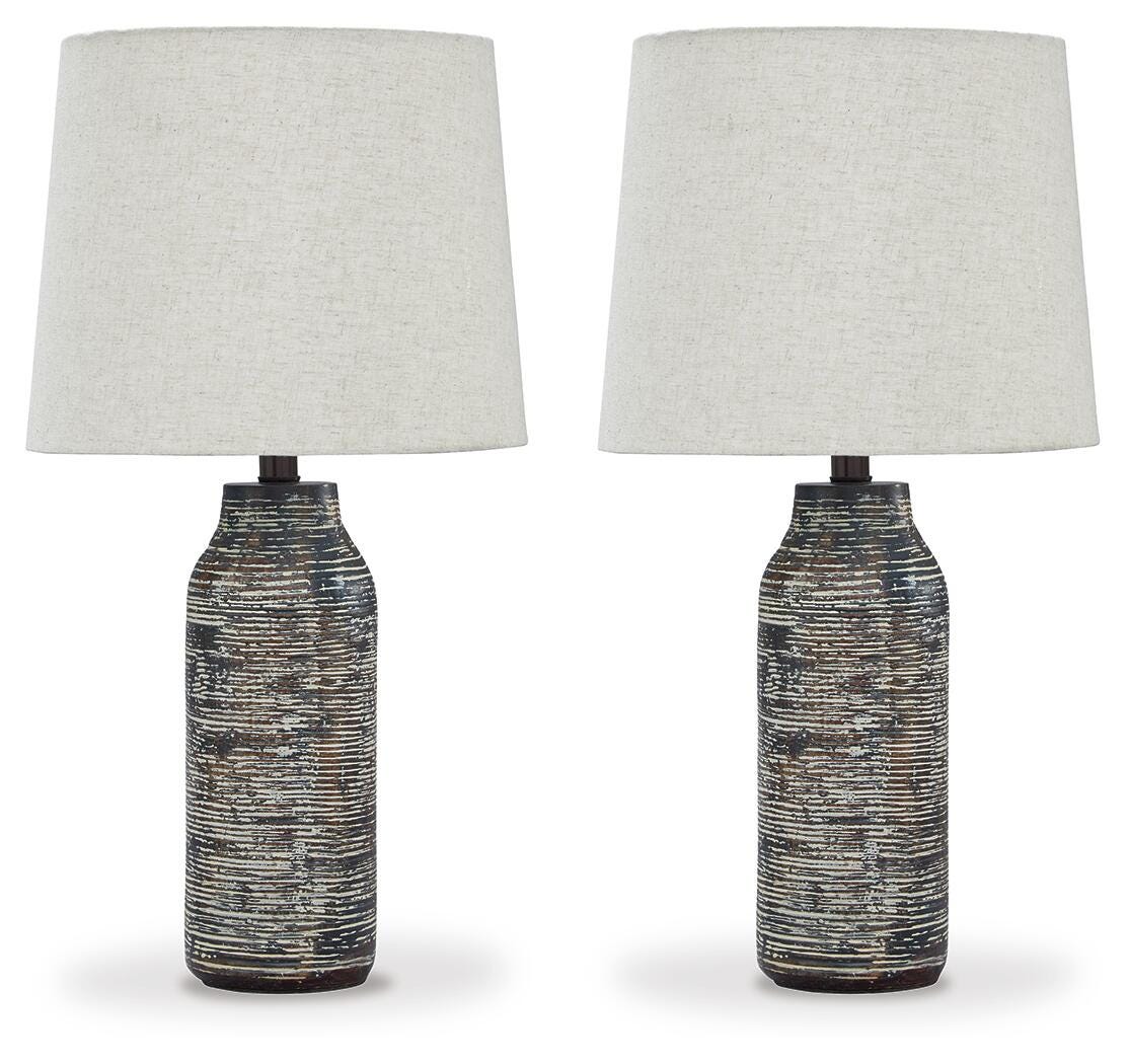 Mahima Black/White Table Lamp from Ashley - Luna Furniture