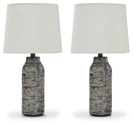 Mahima Black/White Table Lamp from Ashley - Luna Furniture
