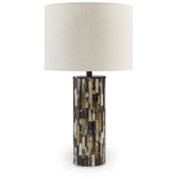 Ellford 2-Piece Table Lamp Set in Black/Brown/Cream from Ashley - Luna Furniture